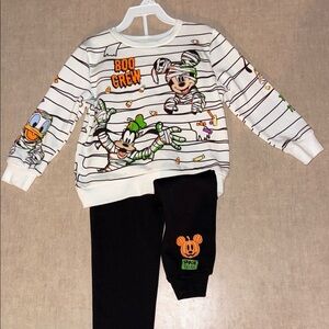 Disney Kids' Halloween Boo Crew Matching Set - White & Black